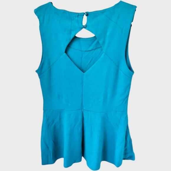 Torrid Ocean Color Sleeveless Peplum Tank Top. - Picture 3 of 8